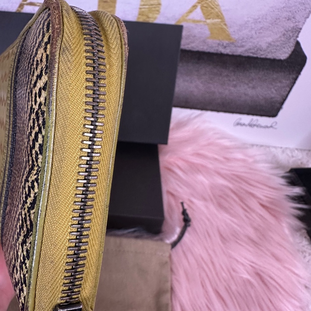 Yellow Woven Wallet with Zipper - Picture 4 of 16